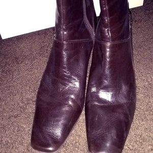 Nine West Chocolate Brown Zip Up Booties
